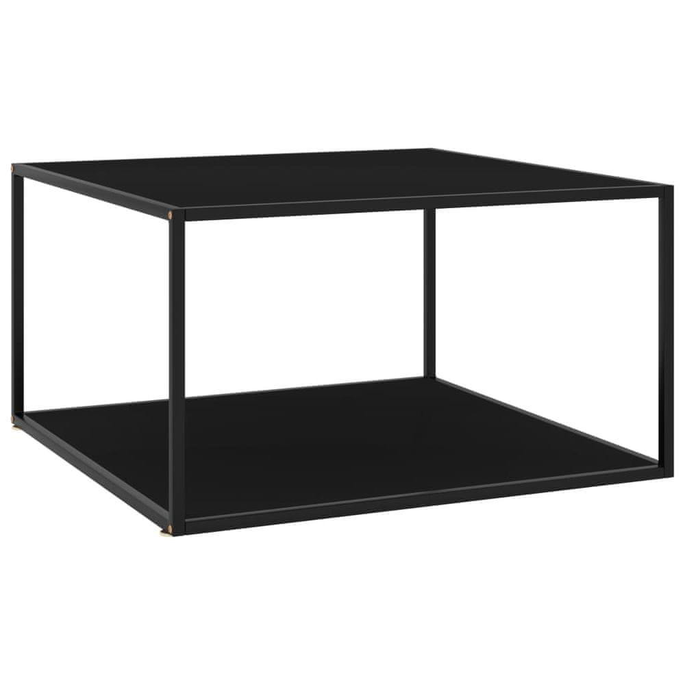 Petromila vidaXL Konferenčný stolík, čierny, čierne sklo 90x90x50 cm